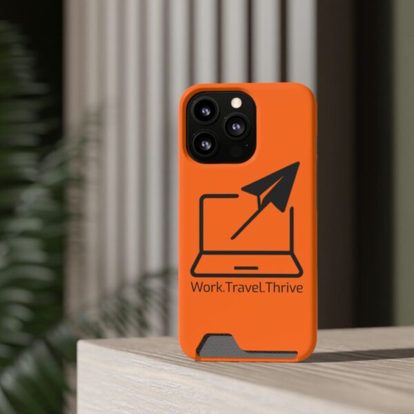 Inspirational Phone Case with Card Holder - Work.Travel.Thrive - Image 44