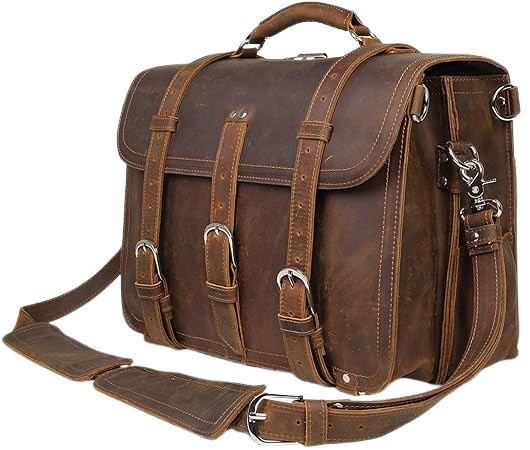 Polare Full Grain Leather Messenger in rustic brown