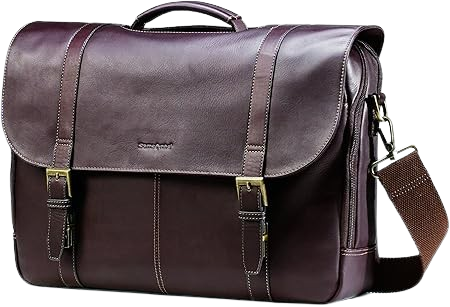 Samsonite Colombian Leather Flap-Over Messenger in brown leather