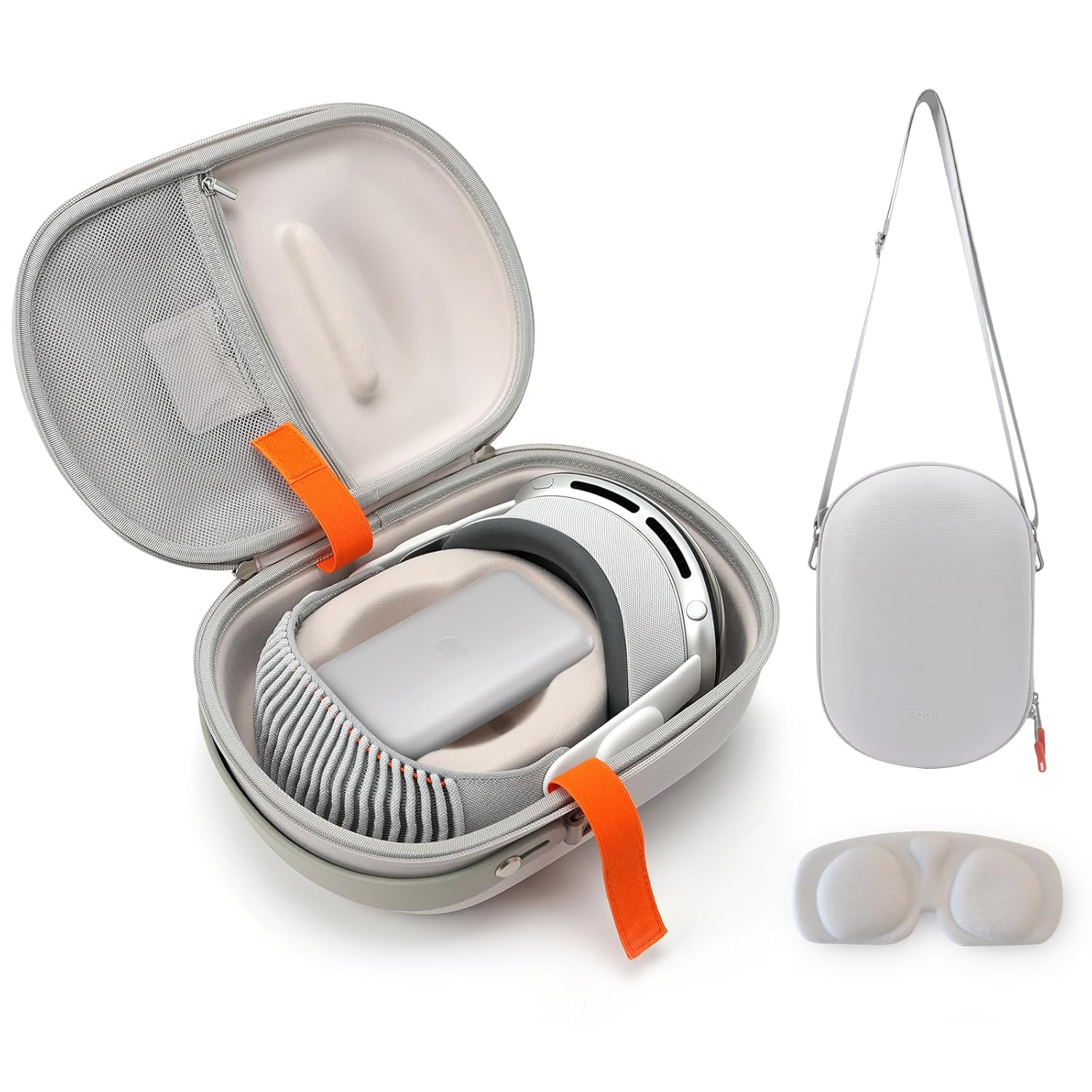 SODI Carrying Case for Apple Vision Pro and Accessories, with Crossbody Strap, Ideal for Travel