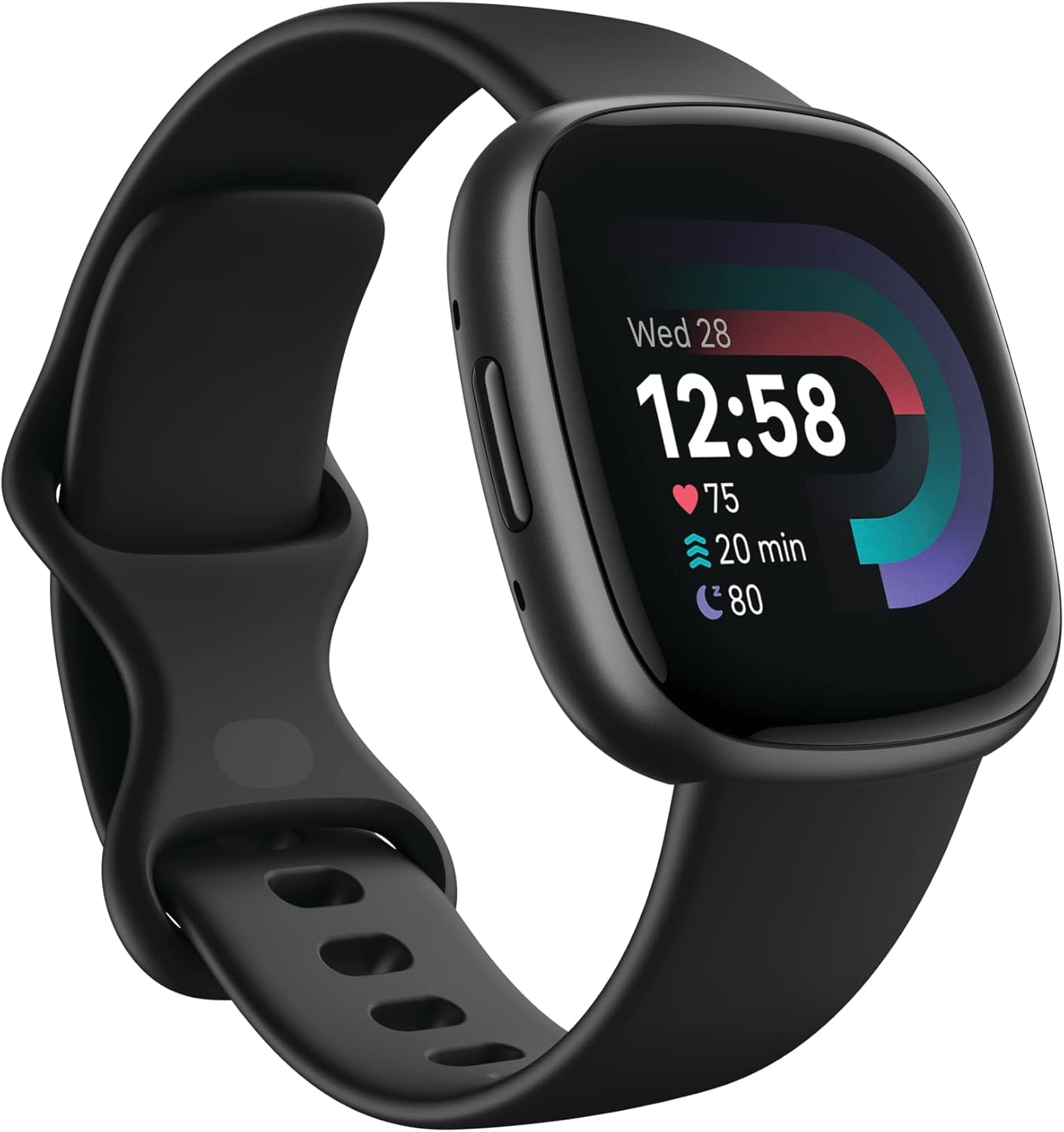 Fitbit Versa 4 smartwatches in graphite with sport band