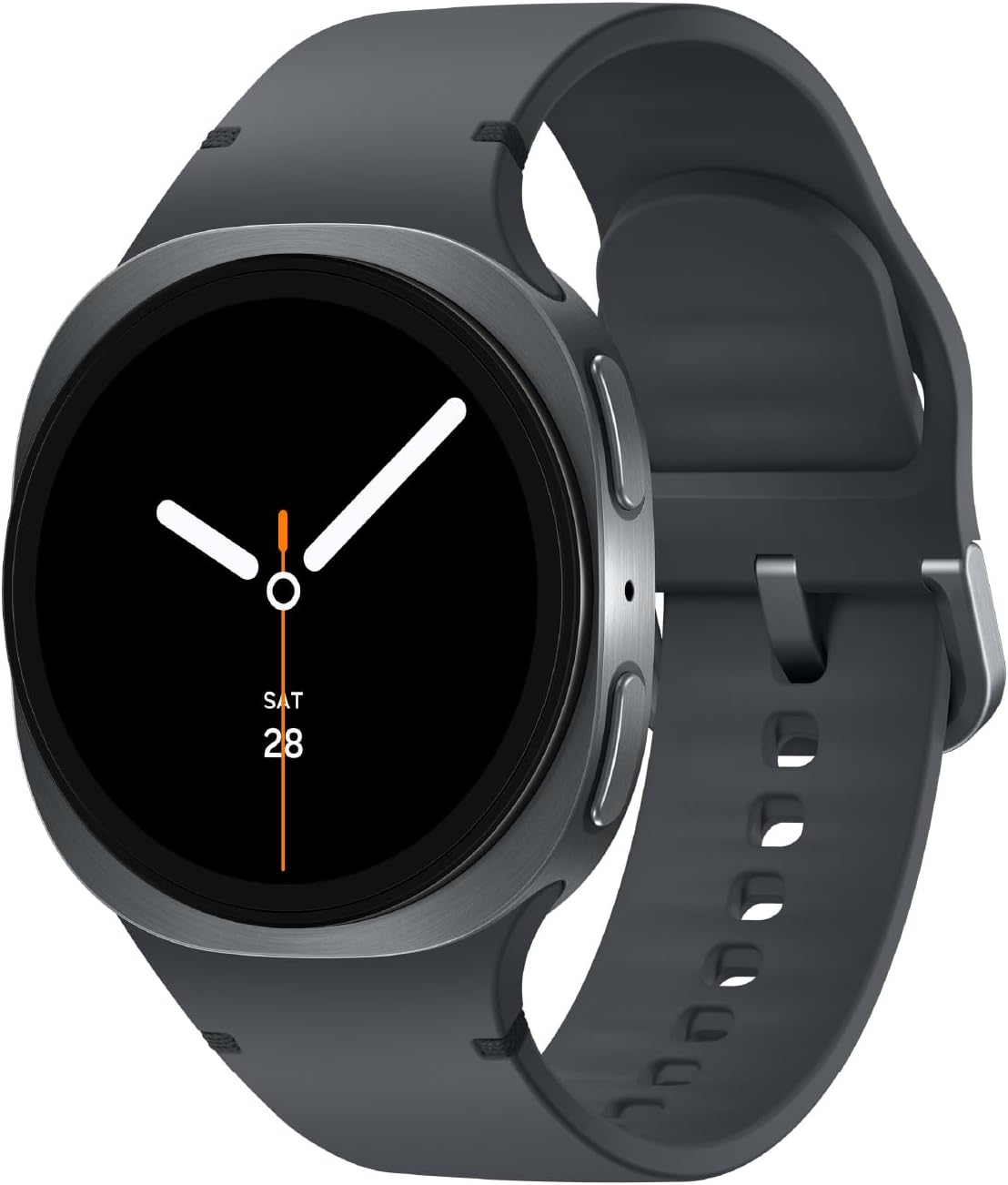 Samsung Galaxy Watch 8 with AMOLED display showing health widgets