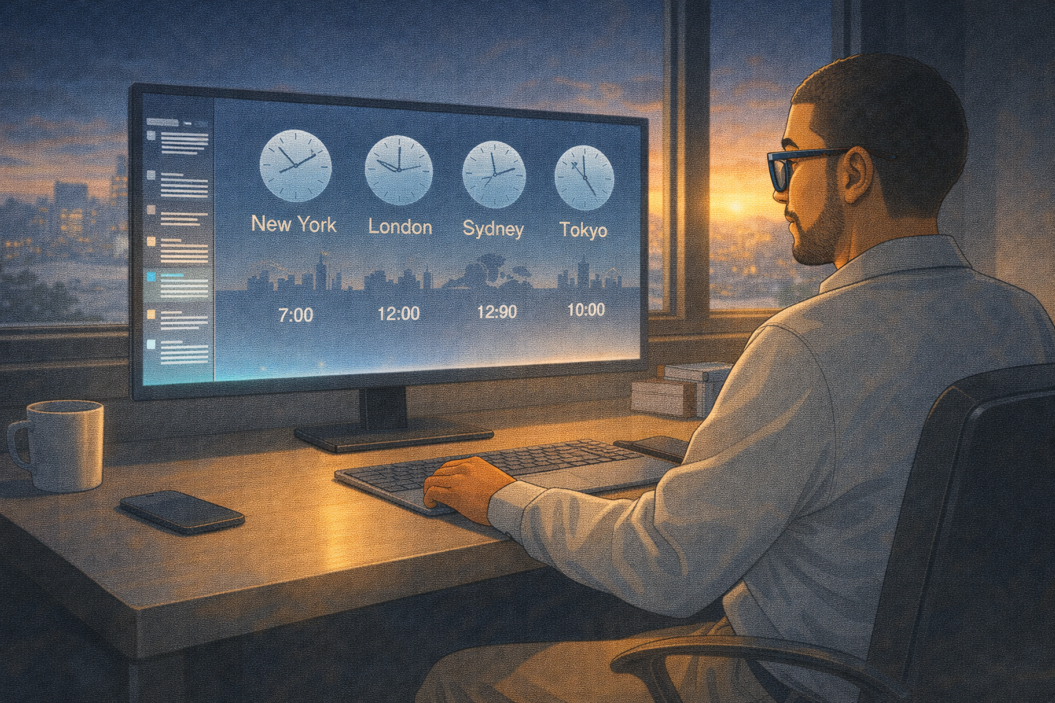 Archie's remote systems working across time zones.